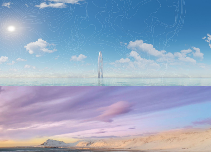 Vertical Spaces Illuminated by Glass Amidst a Glacier's Embrace