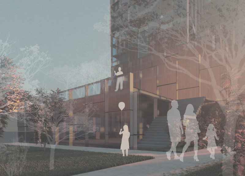 Vertical Gardens Intertwined with Circulation Ribbon in a Parametric Skyscraper