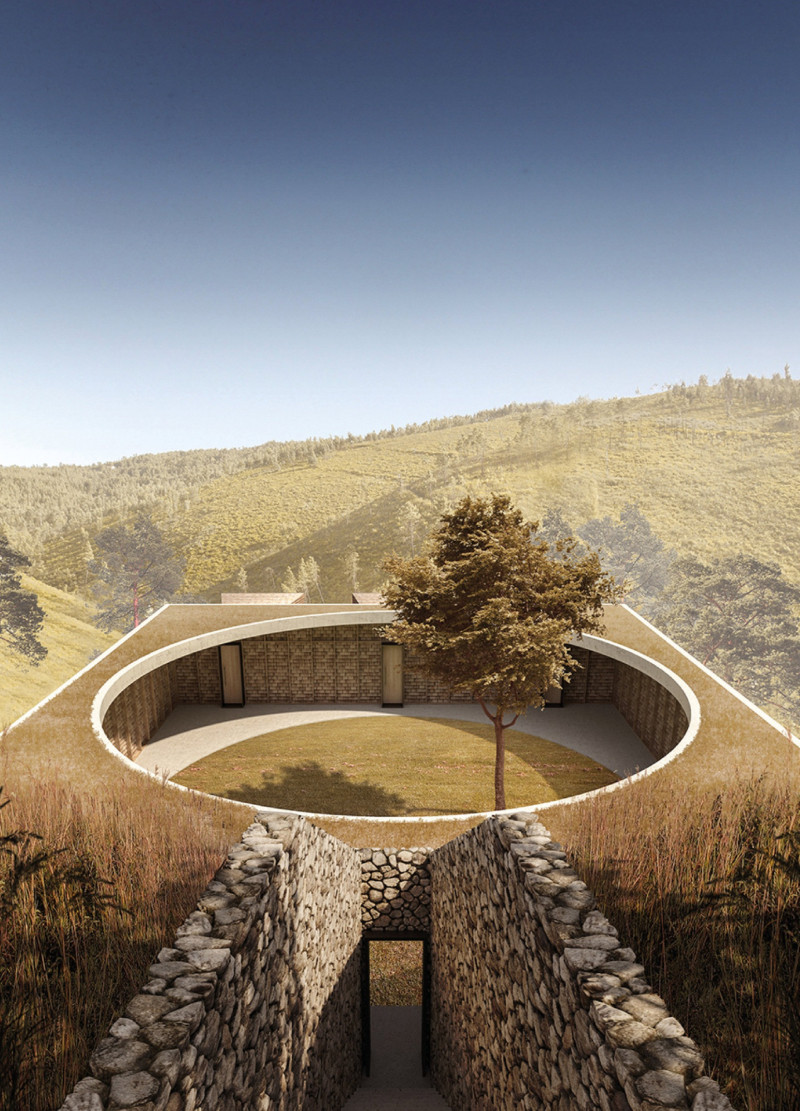 Ascending Spiral Retreat with Cross-Laminated Timber and Natural Wood Elements
