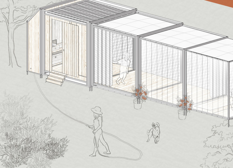 Alder Wood Cabin Emphasizing Community Engagement and Rainwater Harvesting