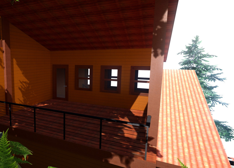 Graywater Management and Terracotta Roofs in a Sustainable Residential Retreat