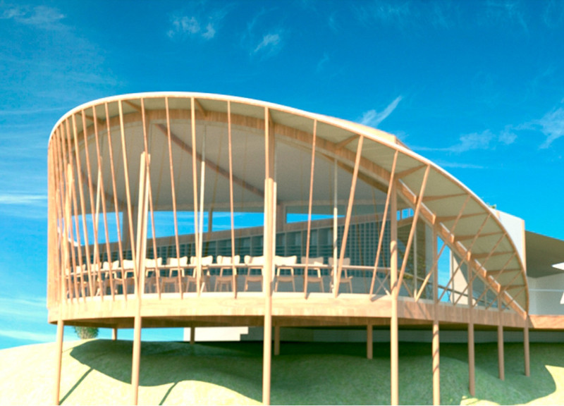 Natural Light and Cross Ventilation in a Wine Tasting Room Embracing Terroir