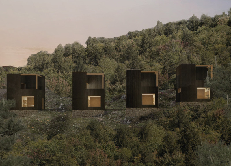 Charcoal-Finished Retreat with Natural Rain Gardens and Intimate Therapy Spaces