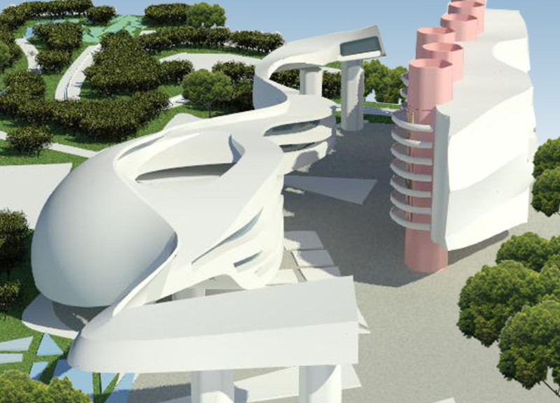 Mosaic Tiles and Spiral Seating Forms a Living Community in Nature