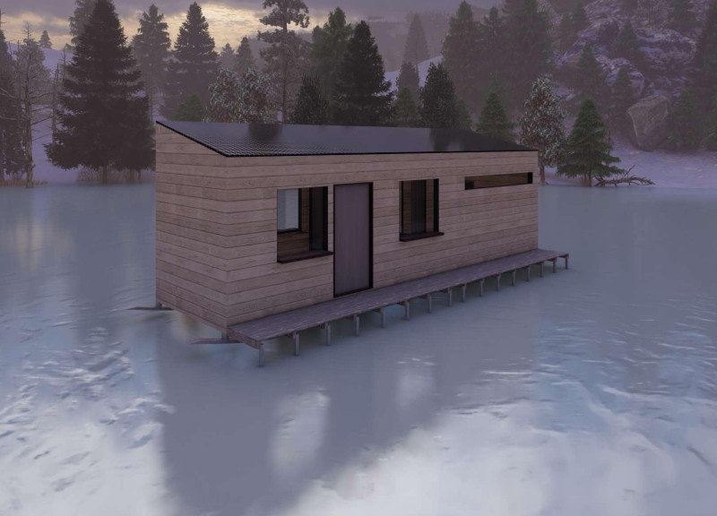 Fishing Holes and Collapsible Furniture in a Transportable Microhouse