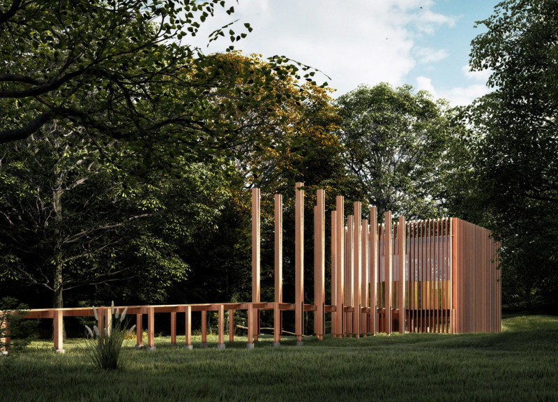 Washi Paper Windows and Shoji Doors Within a Tranquil Forest Retreat