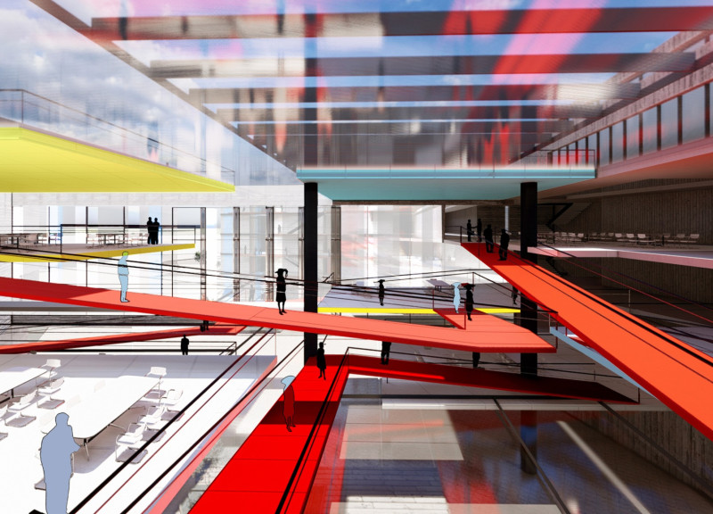 Dynamic Workspace with Folded Glazing and Adaptable Double Façade