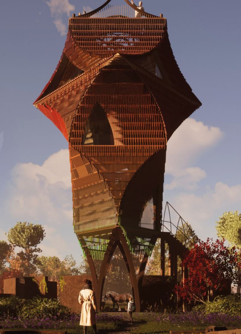 Rammed Earth Walls and Natural Brown Tones Embrace Nature in an Educational Hub