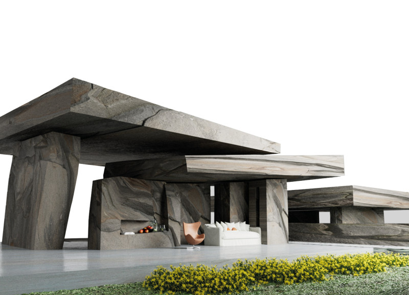 Charred Wooden Shingles and Cross-Laminated Timber Panels in a Nature-Integrated Residence