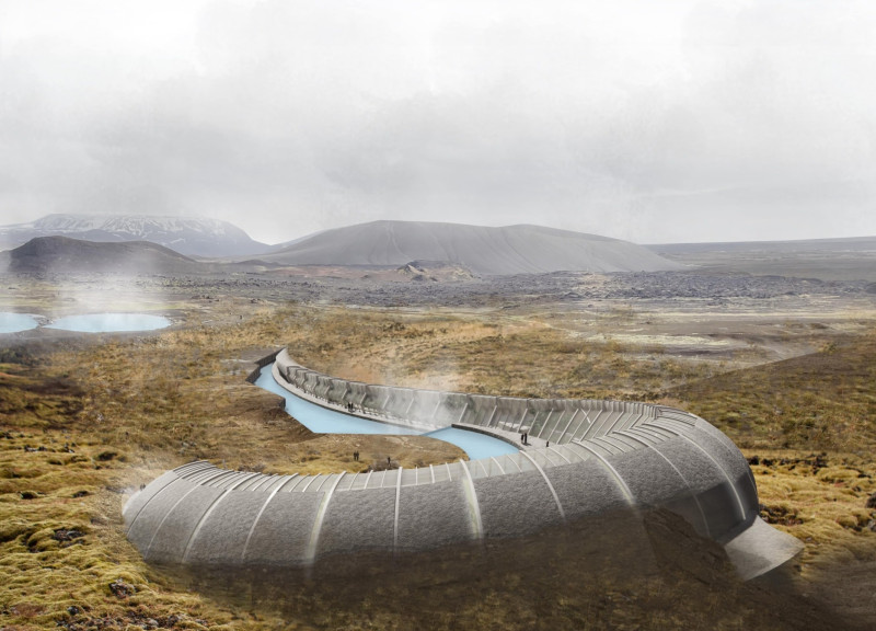 Geothermal Integration of Curved Concrete and Translucent Glass in a Residential Retreat