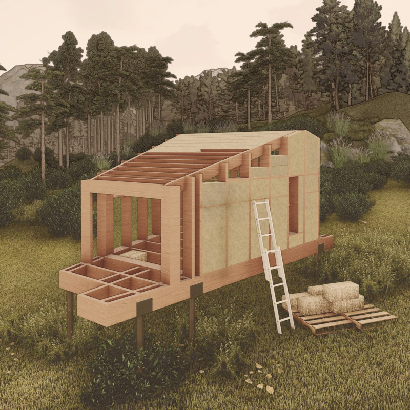 Straw Bale Retreat Featuring Integrated Rainwater Harvesting