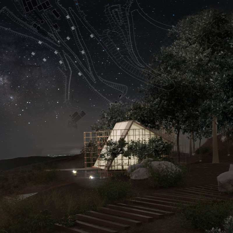Cork Oak Sleeping Pods Elevated Above the Forest Floor with Natural Ventilation Features