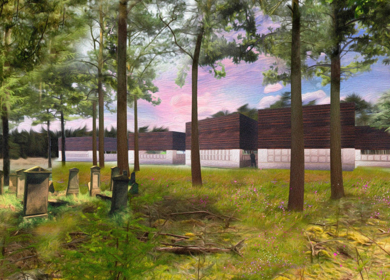 Granite Foundations and Green Spaces in a Reflective Memorial Setting