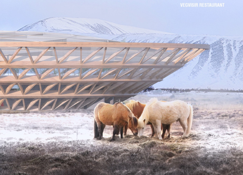 Circular Greenhouse Integration with Local Wood in Icelandic Landscape