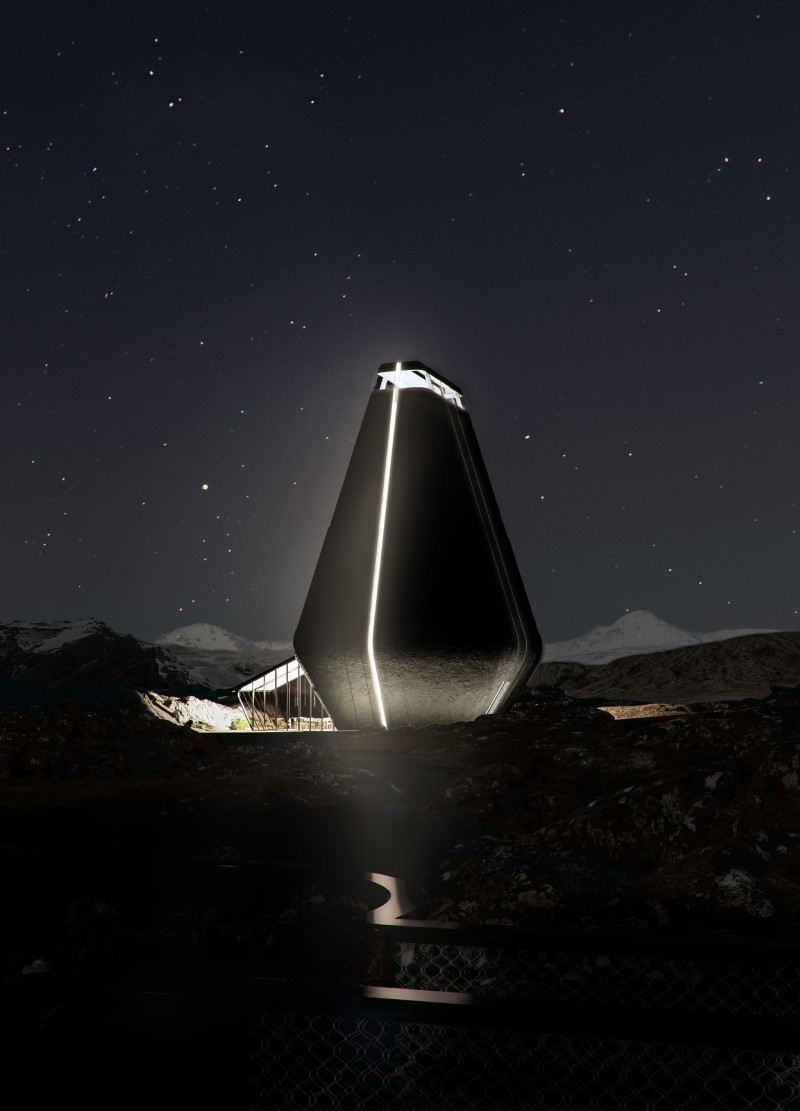 Integration of Concrete Shells and a Geological Crack in the Icelandic Landscape