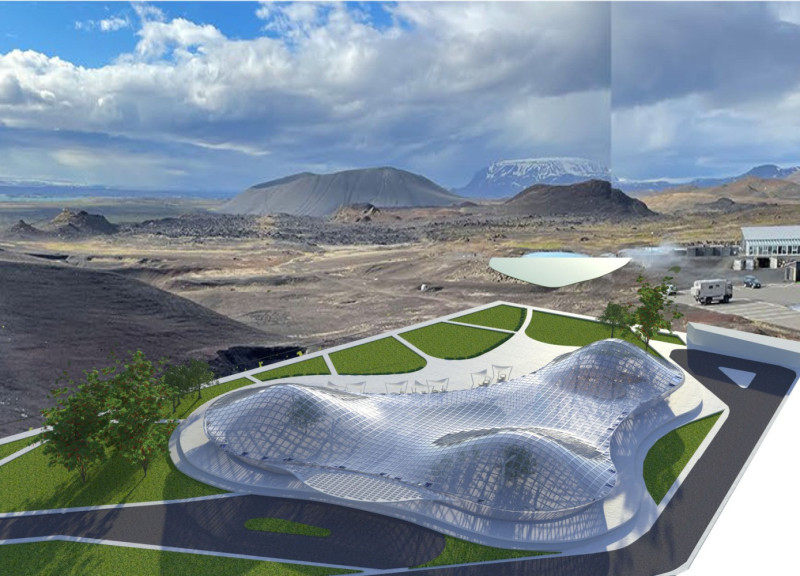 Geothermal-Powered Restaurant with Vertical Hydroponics and Steel Support Structure