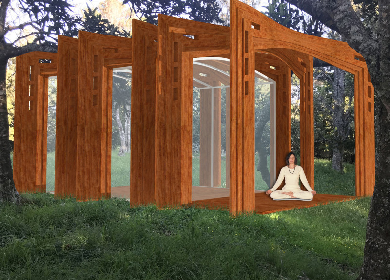 Plexiglass Retreat Surrounded by Nature for Mindful Practices