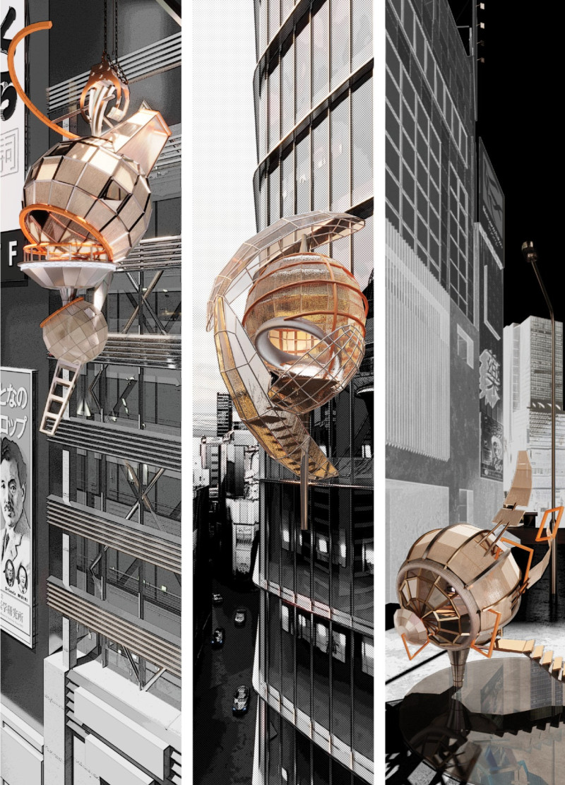 Dynamic Urban Retreat Integrating Internal Core and External Skin