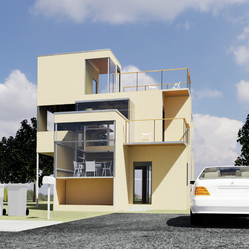 Extrudable Forms and Courtyard Living in Steel and Concrete Housing