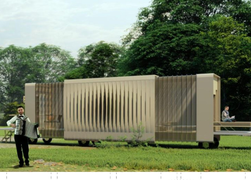 Solar-Powered Home with Expandable Terraces and Water Management System