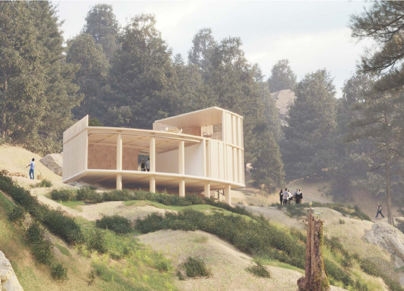 Lattice-Filtered Light and White Wood in a Mindfulness Retreat