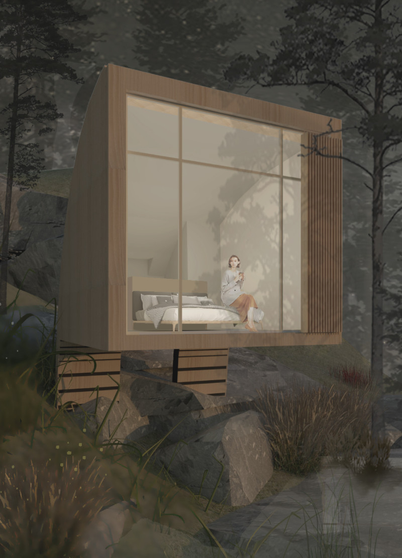 Floating Pine Retreat with Rainwater Harvesting