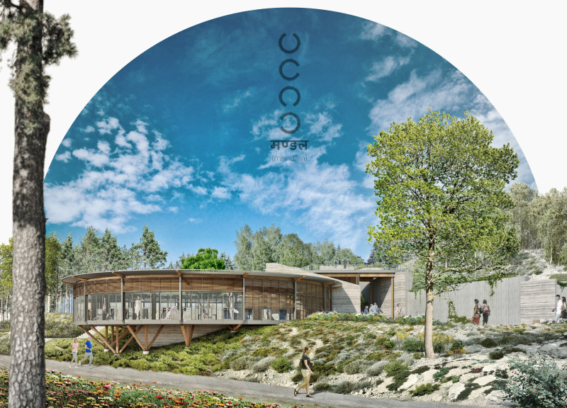 Sedum Green Roof and Timber Structure for Contemplative Yoga Retreat