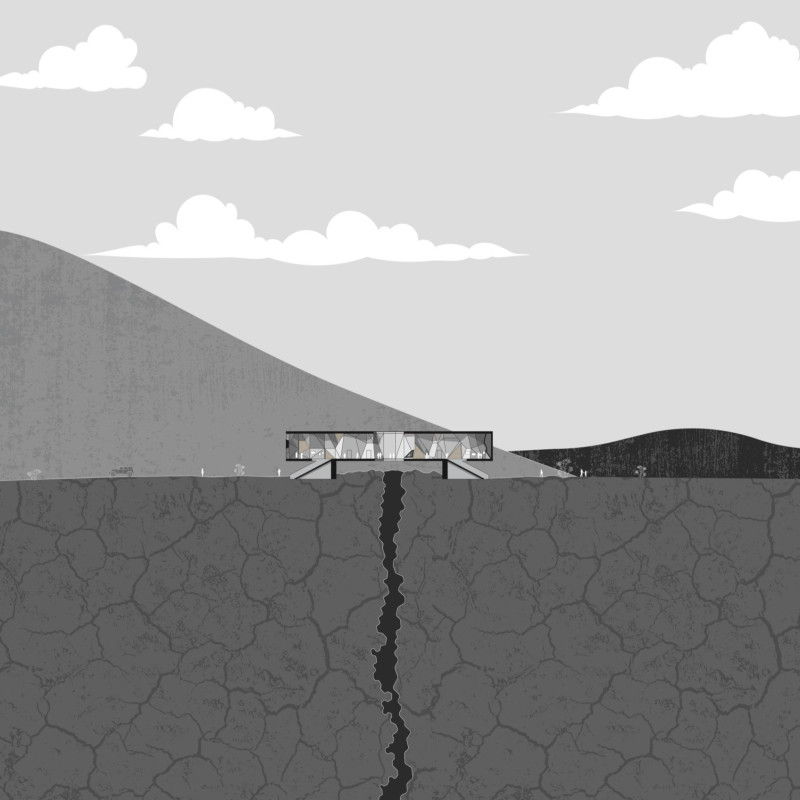 Golden-Clad Observation Tower with Recycled Wood and Tectonic Perspectives