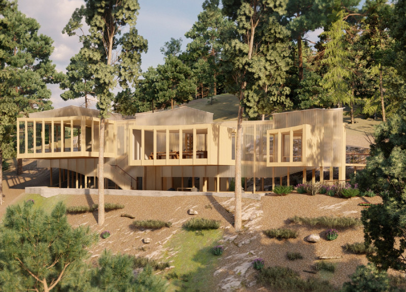 Elevated Meditation Space Crafted from Locally Sourced Timber and Cork