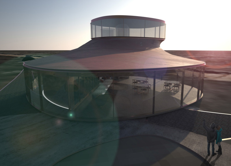 Curvilinear Bronze Structure Embracing Natural Light in an Expansive Icelandic Landscape