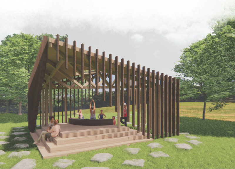 Timber Retreat Featuring Circular Skylight and Cross Ventilation