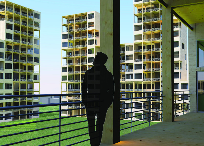 Mass Timber Framework Integrating Community Living and Retail Spaces