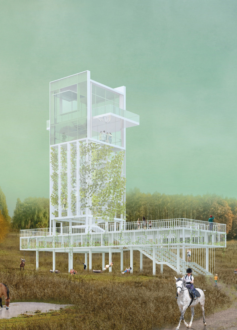 Panoramic Views Supported by H Steel Beams and Wire Mesh Integration