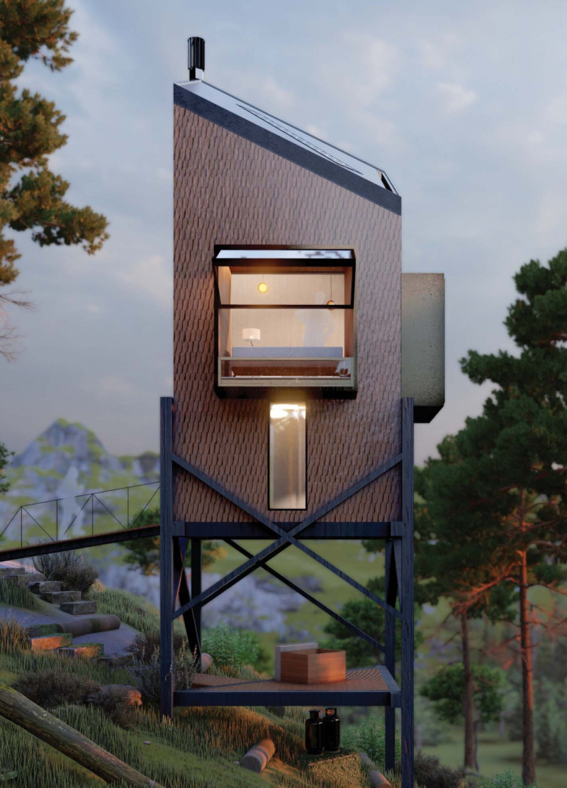 Elevated Wellness Retreat Featuring Sustainable Timber Structure and Rainwater Harvesting Systems