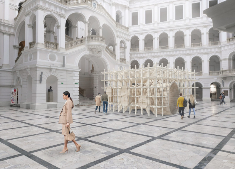 Glued Timber Structure Emphasizing Transparency in Educational Spaces