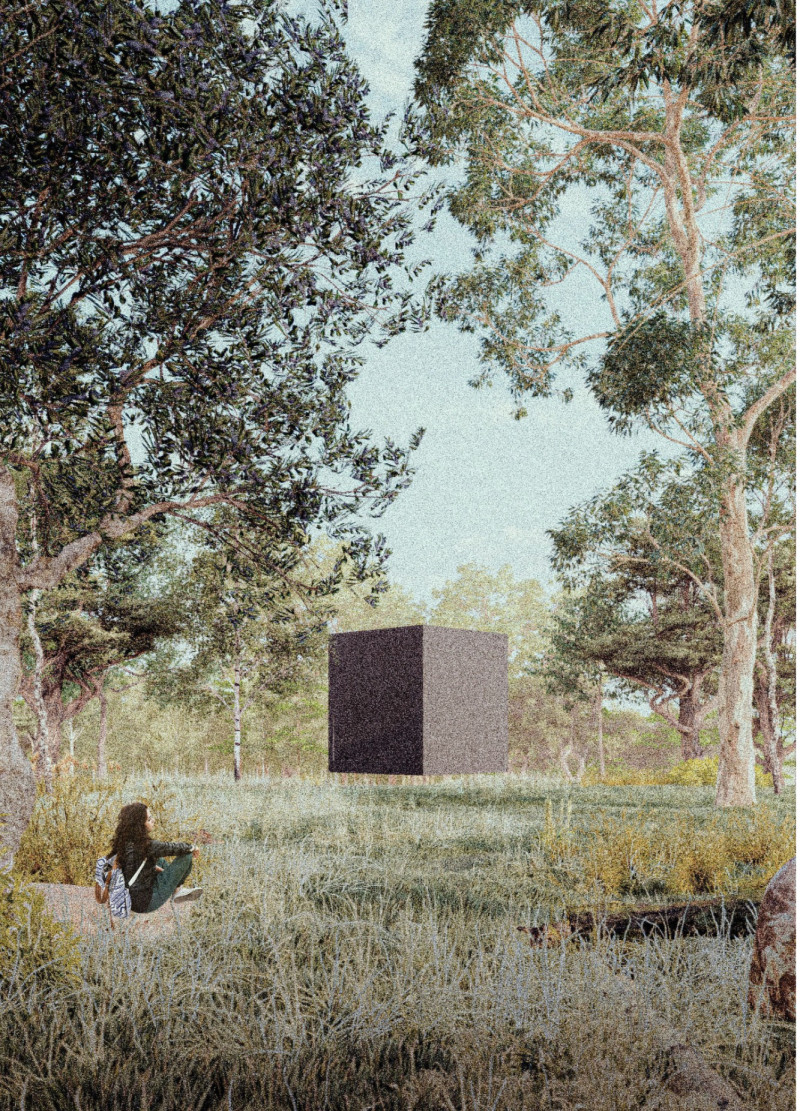 Charred Wood and Elevated Design for Introspective Meditation