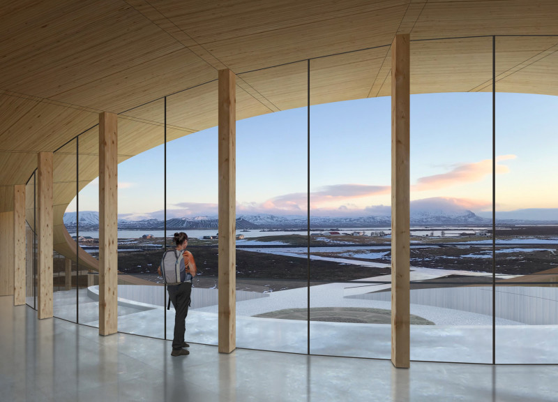 Crescent-Shaped Community Hub with Earthen Blanket and Mass Timber Integration
