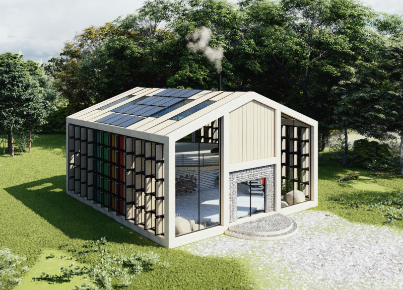 Rotating Windows and Parametric Wood Create Tranquil Meditation Space