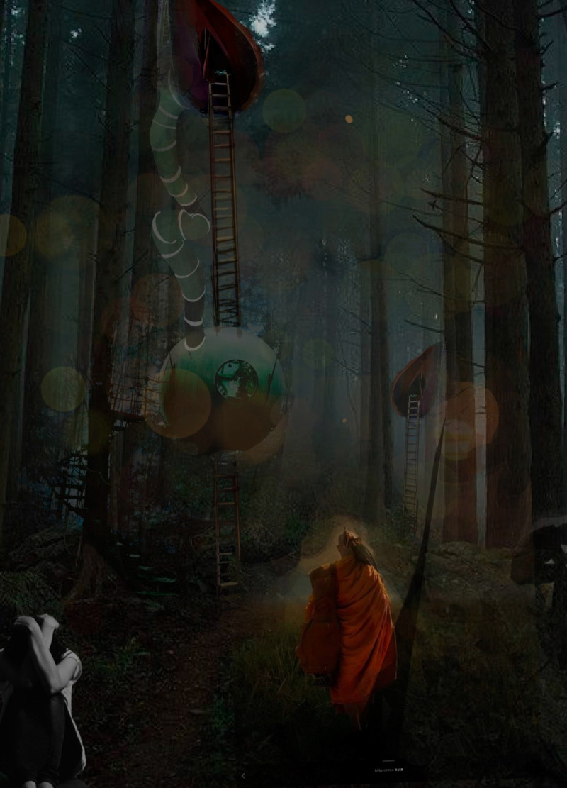 Compostable Tents and Orange Light in Rebirth Spaces