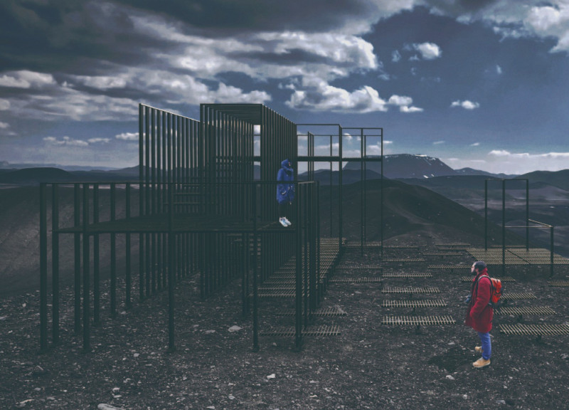 Cloud-Like Lamella Structure Overlooking Mývatn Lake