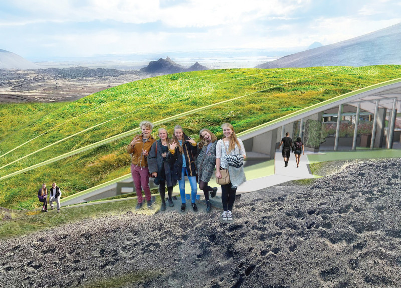 Catenary Curves with Volcanic Ash Create a Community Space in Nature