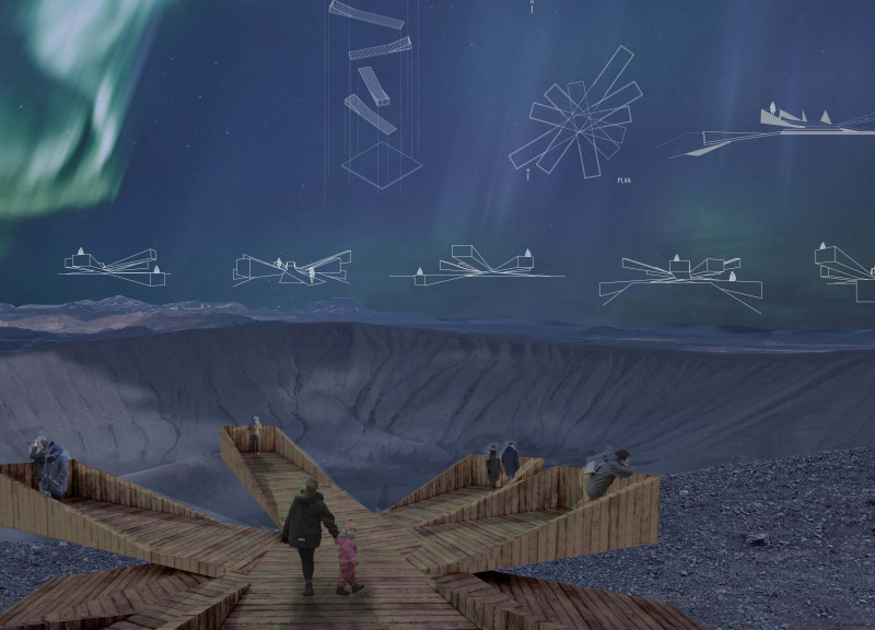 Siberian Larch Lookout Overlooking Tephra Cone Landscape