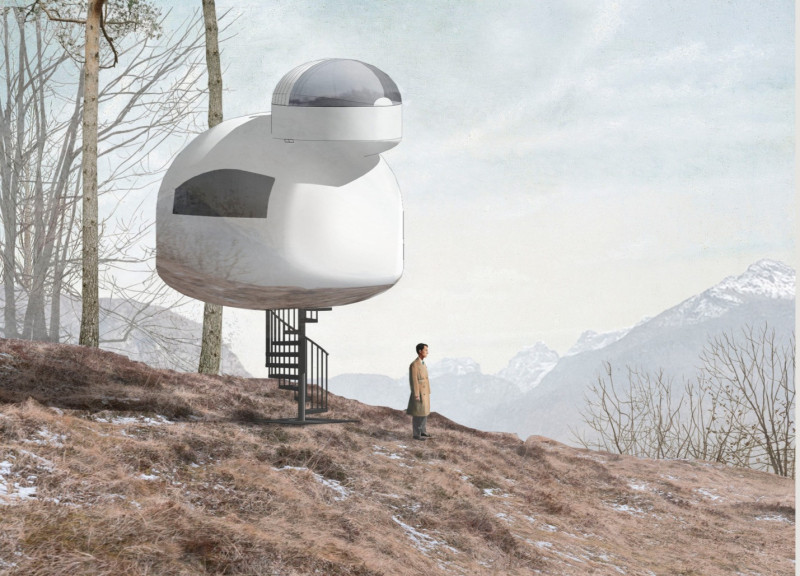 Mirrored Aluminum Facade Enhances Elevated Living Experience in Nature