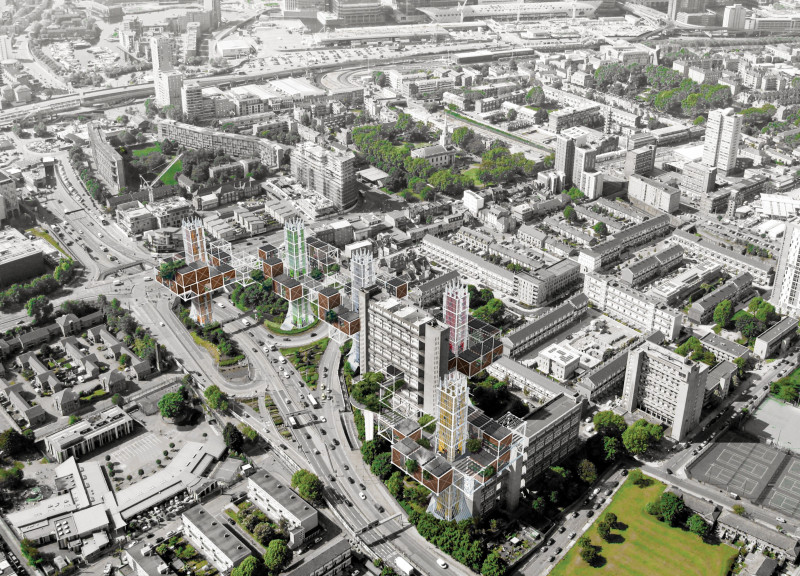 Modular Living Above the City with Integrated Community Spaces