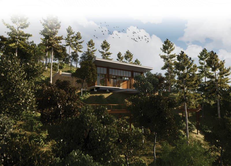 Stone Walls and Solar Panels Creating a Harmonious Outdoor Yoga Studio