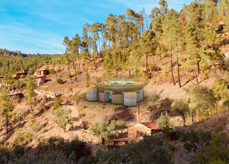 Reclaimed Glass and Local Limestone Define a Sustainable Yoga Retreat