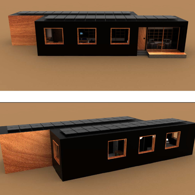 Recycled Wood Surfaces and Duolam Structure in Compact Urban Living