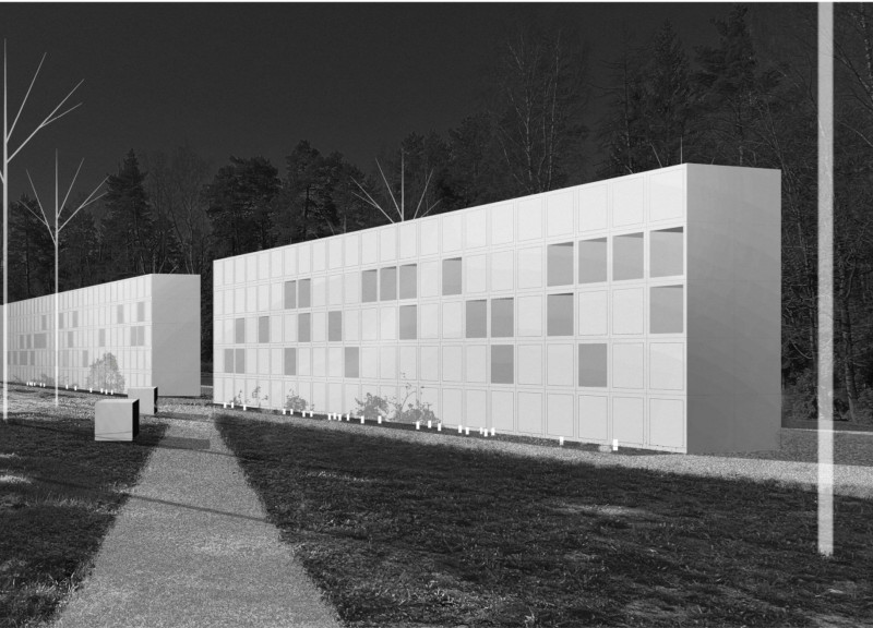 Limestone Niches Set Within Shaded Tree Grid for Contemplative Remembrance