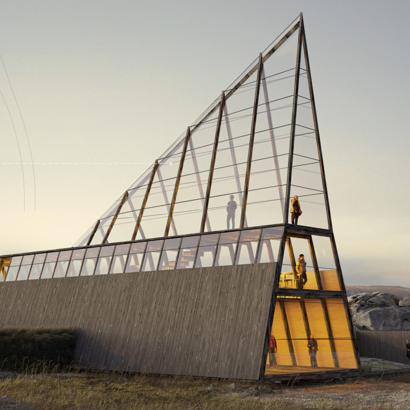 Burned Timber Viewing Tower Emphasizing Tectonic Features