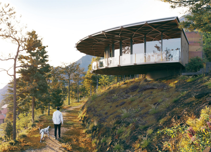 Charred Wooden Shingles and Cross-Laminated Timber Panels Define a Sustainable Community Hub
